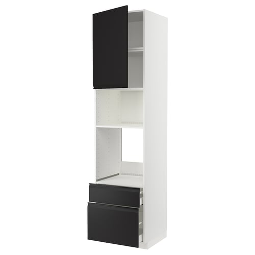 METOD / MAXIMERA Élément haut pr appareils encastrés, blanc/Upplöv anthracite mat, 60x60x240 cm