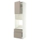 METOD / MAXIMERA Élément haut pr appareils encastrés, blanc/Upplöv beige foncé mat, 60x60x240 cm