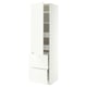 METOD / MAXIMERA Élément haut+tablettes/4tir/pte/2fc, blanc/Aspudden blanc mat, 60x60x220 cm
