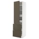 METOD / MAXIMERA Élément haut+tablettes/4tir/pte/2fc, blanc/Havstorp brun-beige, 60x60x220 cm