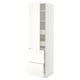 METOD / MAXIMERA Élément haut+tablettes/4tir/pte/2fc, blanc/Vallstena blanc, 60x60x220 cm