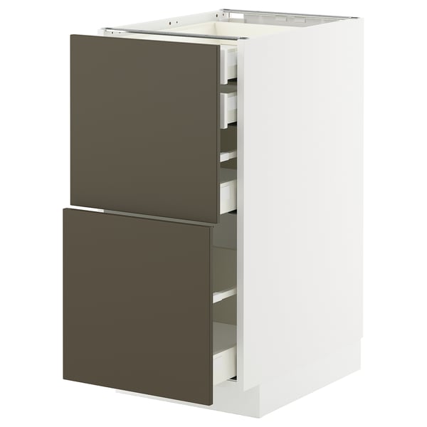 METOD / MAXIMERA Élt bas 2faces/2tir bas+1moy+1haut, blanc/Havstorp brun-beige, 40x60 cm