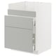 METOD / MAXIMERA Rangement bas évier HAVSEN/3fa/2tir, blanc/Havstorp gris clair, 60x60 cm