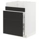 METOD / MAXIMERA Rangement bas évier HAVSEN/3fa/2tir, blanc/Nickebo anthracite mat, 60x60 cm