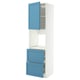 METOD / MAXIMERA Rangement four+tiroir/2fcs/2tir ht, blanc/Lerhyttan bleu, 60x60x220 cm