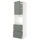 METOD / MAXIMERA Rangement four+tiroir/2fcs/2tir ht, blanc/Nickebo gris mat-vert, 60x60x220 cm