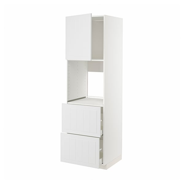 METOD / MAXIMERA Rangement four+tiroir/2fcs/2tir ht, blanc/Stensund blanc, 60x60x200 cm