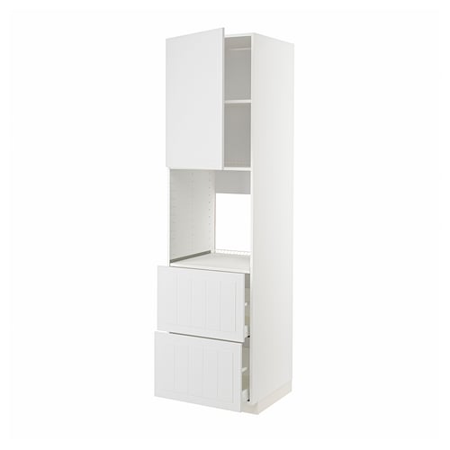 METOD / MAXIMERA Rangement four+tiroir/2fcs/2tir ht, blanc/Stensund blanc, 60x60x220 cm