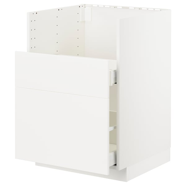 METOD / MAXIMERA Rgt bs pr évier TALLSJÖN, blanc/Veddinge blanc, 60x60 cm