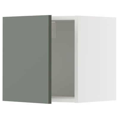 METOD Rangement mural, blanc/Nickebo gris mat-vert, 40x40 cm