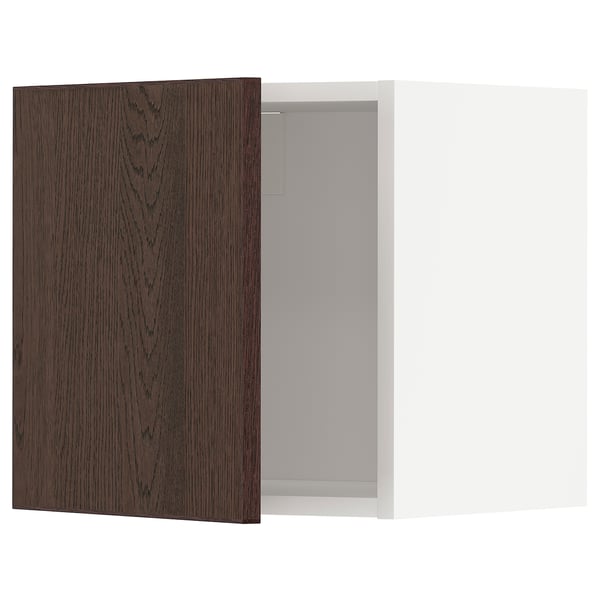 METOD Rangement mural, blanc/Sinarp brun, 40x40 cm