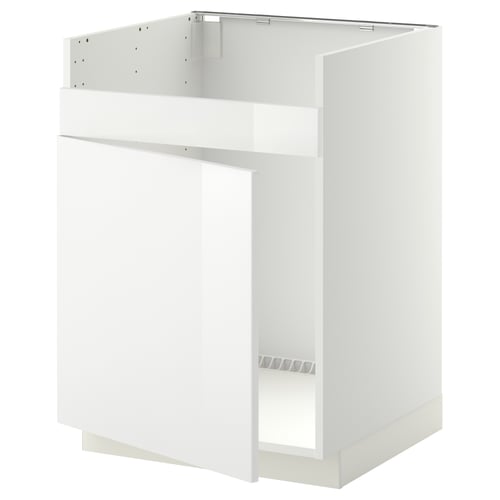 METOD Rangemt bas pour évier 1 bac HAVSEN, blanc/Ringhult blanc, 60x60 cm