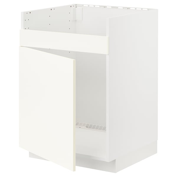 METOD Rangemt bas pour évier 1 bac HAVSEN, blanc/Vallstena blanc, 60x60 cm