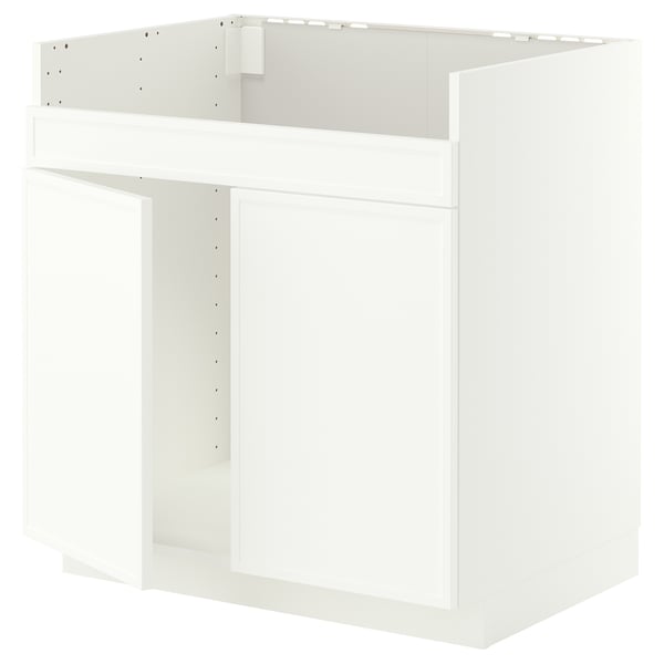 METOD Rangemt bas pr évier 2 bacs HAVSEN, blanc/Aspudden blanc mat, 80x60 cm