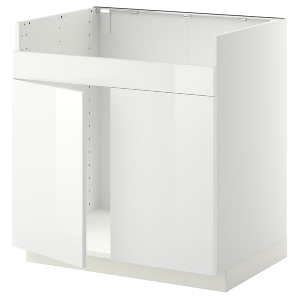 METOD Rangemt bas pr évier 2 bacs HAVSEN, blanc/Ringhult blanc, 80x60 cm