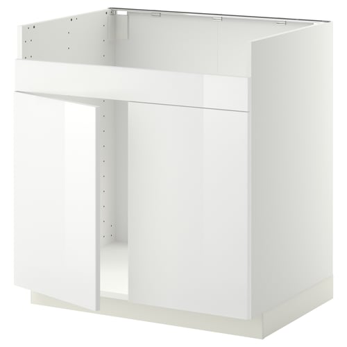 METOD Rangemt bas pr évier 2 bacs HAVSEN, blanc/Ringhult blanc, 80x60 cm