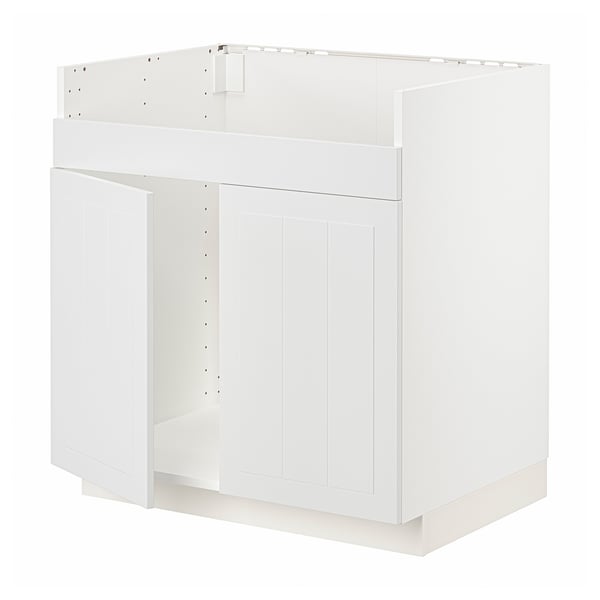 METOD Rangemt bas pr évier 2 bacs HAVSEN, blanc/Stensund blanc, 80x60 cm