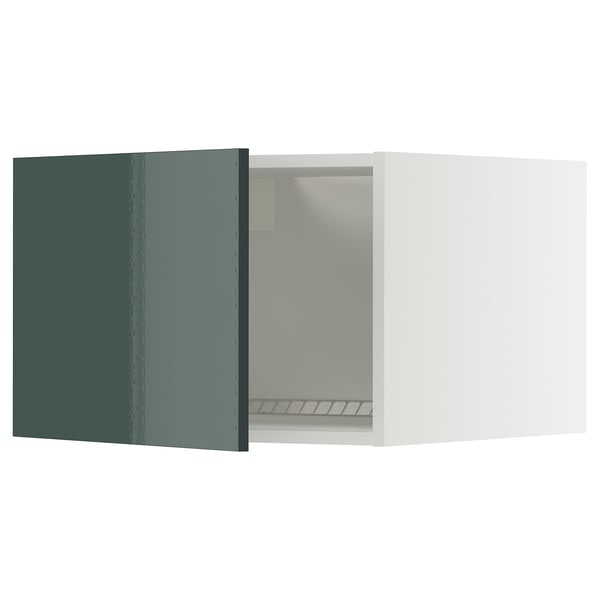 METOD Surmeuble réfr/cong, blanc/Kallarp gris-vert foncé brillant, 60x40 cm