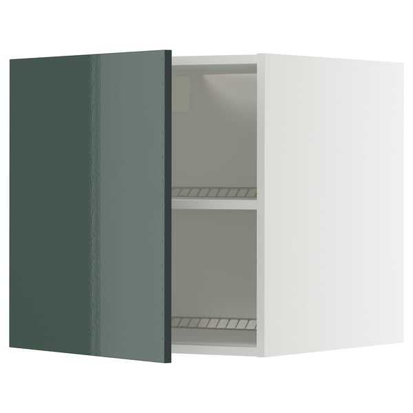 METOD Surmeuble réfr/cong, blanc/Kallarp gris-vert foncé brillant, 60x60 cm