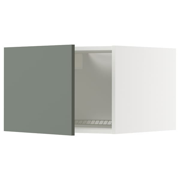 METOD Surmeuble réfr/cong, blanc/Nickebo gris mat-vert, 60x40 cm