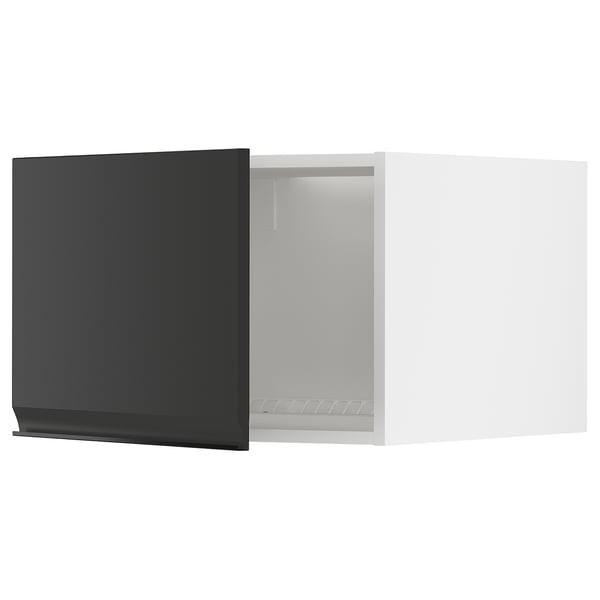 METOD Surmeuble réfr/cong, blanc/Upplöv anthracite mat, 60x40 cm