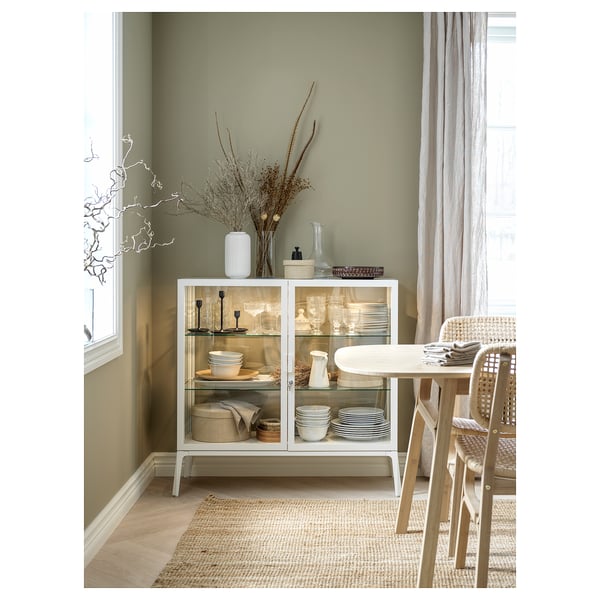 MILSBO Vitrine, blanc, 101x100 cm