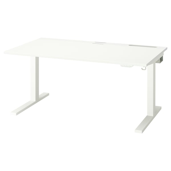 MITTZON Bureau assis/debout, électrique blanc, 140x80 cm