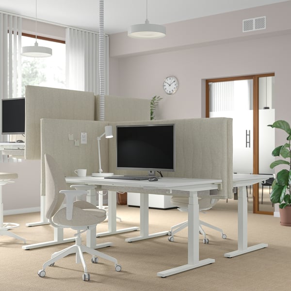 MITTZON Bureau assis/debout, électrique blanc, 140x80 cm