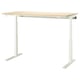 MITTZON Bureau assis/debout, électrique plaqué bouleau/blanc, 160x80 cm