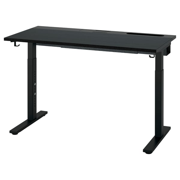 MITTZON Bureau, teinté noir plaqué frêne/noir, 120x60 cm