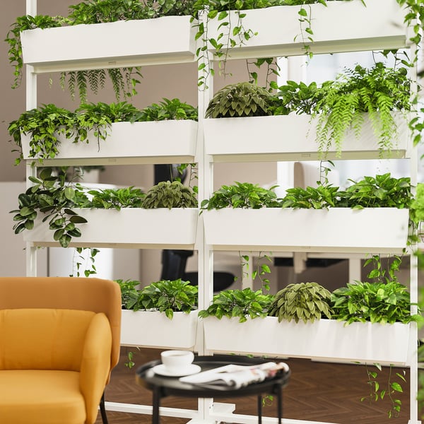 MITTZON Structure à roulettes+bacs, blanc, 85x205 cm