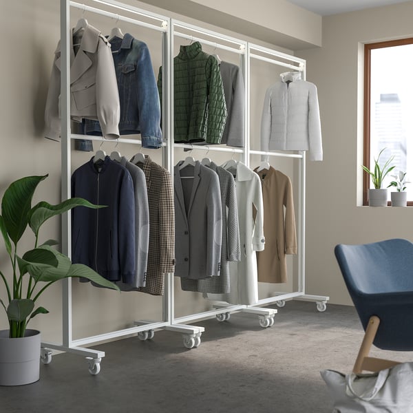 MITTZON Structure av roul/tringle, blanc, 85x205 cm