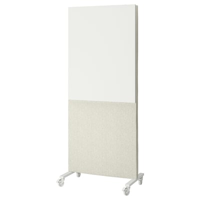MITTZON Structure roulettes/cloison/tableau, Gunnared beige/blanc, 85x205 cm