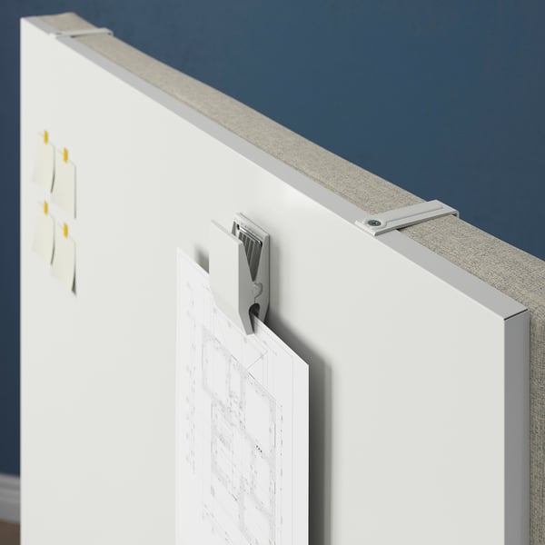 MITTZON Structure roulettes/cloison/tableau, Gunnared beige/blanc, 85x205 cm