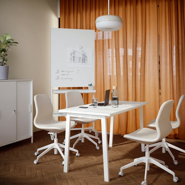 MITTZON Table conférence, blanc, 140x68x75 cm
