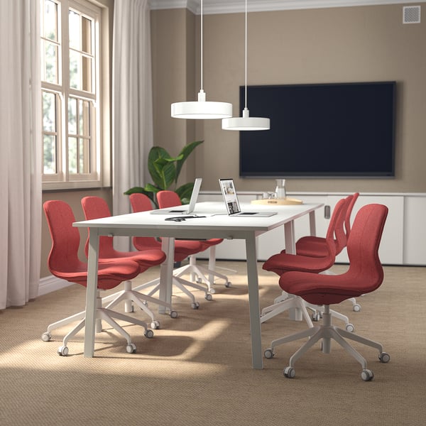 MITTZON Table conférence, blanc, 140x108x75 cm