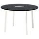 MITTZON Table conférence, rond plaqué frêne teinté noir/blanc, 120x75 cm