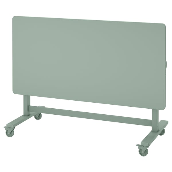 MITTZON Table pliante à roulettes, vert, 140x70 cm