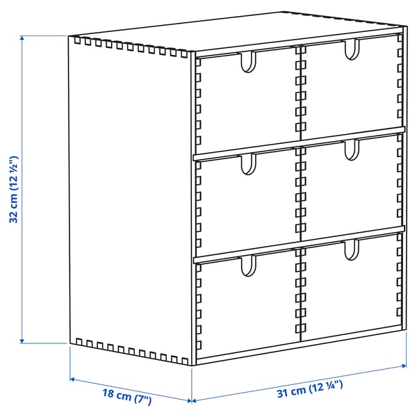 MOPPE Mini-commode, contreplaqué de bouleau, 31x18x32 cm