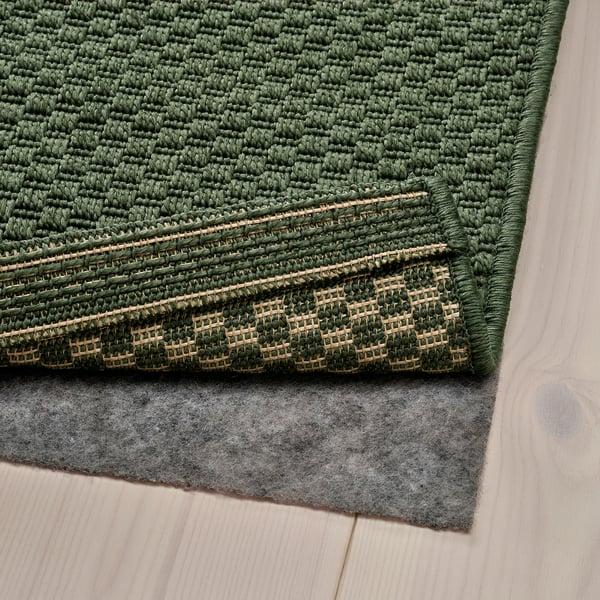 MORUM Tapis tissé à plat, int/extérieur, vert foncé, 200x300 cm