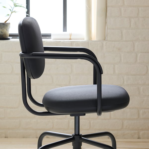 MULLSJÖ Chaise pivotante, Gräsnäs gris foncé