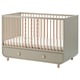 MYLLRA Lit bébé avec tiroir, beige, 70x140 cm