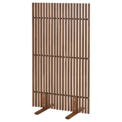 NÄMMARÖ Paravent, teinté brun clair intérieur/extérieur, 140x80x50 cm