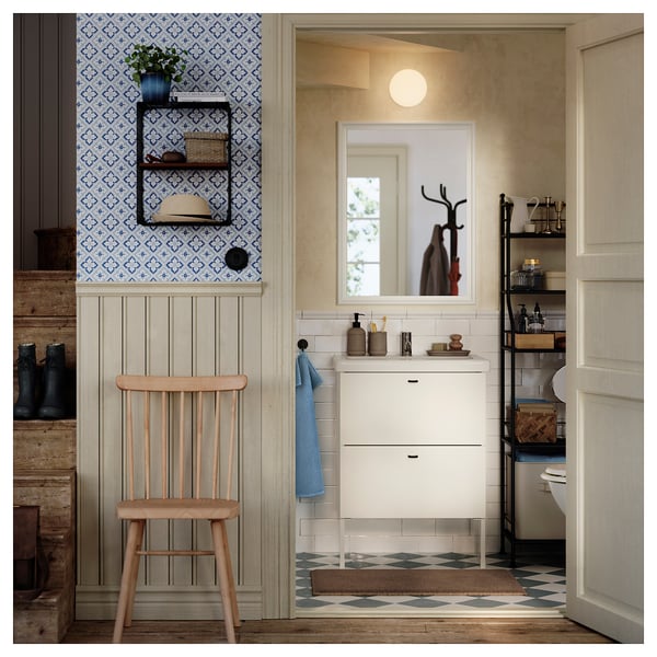 NÄSINGE / HÖGVED Table et 2 chaises, placage hêtre teinté brun foncé/plaqué bouleau, 80x60 cm