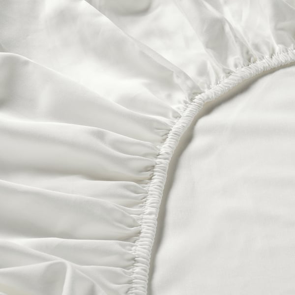 NATTJASMIN Drap housse, blanc, 180x200 cm