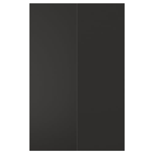NICKEBO Porte élément bas d'angle, 2pcs, mat anthracite, 25x80 cm