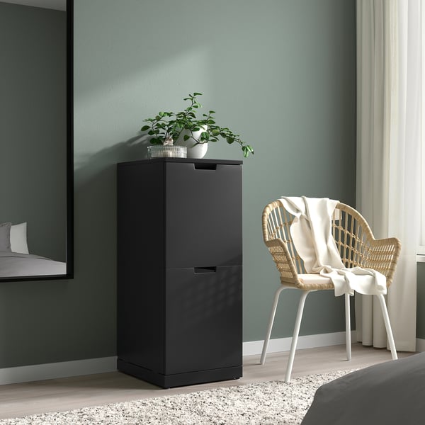 NORDLI Commode 2 tiroirs, anthracite, 40x99 cm