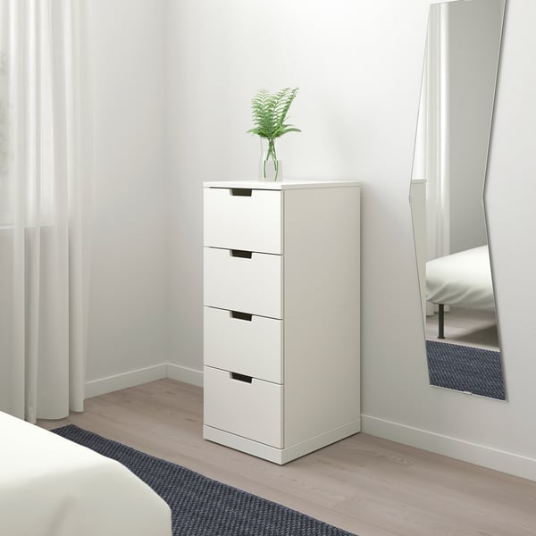 NORDLI Commode 4 tiroirs, blanc, 40x99 cm
