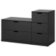 NORDLI Commode 5 tiroirs, anthracite, 120x76 cm
