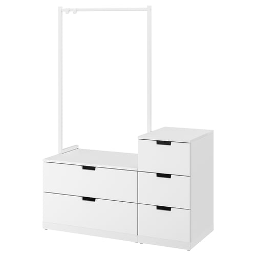 NORDLI Commode 5 tiroirs, blanc, 120x169 cm